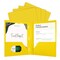 BAZIC Poly 2-Pockets Portfolio - Yellow Color w/ 3-Prong Fastener